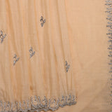 Off-White Embroidered Cotton Saree
