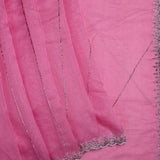 Baby Pink Embroidered Chanderi Saree