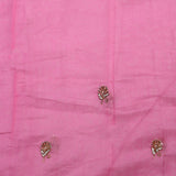 Rose Pink Embroidered Chanderi Saree