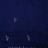 Night Blue Floral Embroidered Silk Saree