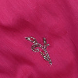 Rich Pink Embroidered Moonga Silk Saree