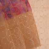 Pastel Yellow Floral Printed Organza Saree