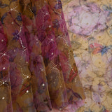 Multicolour Floral Printed Organza Saree