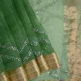 Green Sequin Embroidered Organza Saree