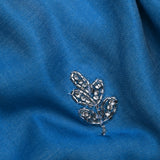 Bright Blue Embroidered Silk Saree