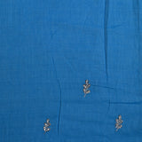 Bright Blue Embroidered Silk Saree