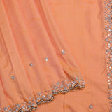 Soft Orange Embroidered Silk Saree