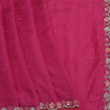 Deep Pink Embroidered Chanderi Saree