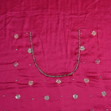 Deep Pink Embroidered Chanderi Saree