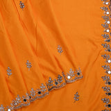 Sunset Yellow Embroidered Silk Saree