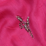 Royal Pink Floral Embroidered Silk Saree