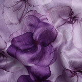Pastel Purple Floral Printed Dupion Silk Saree