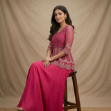 Embroidered Bridal Lehenga - Hot Pink