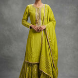 Embroidered Border Highlight Silk Salwar Set