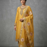 Embroidered Border Highlight Silk Salwar Set