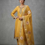 Embroidered Border Highlight Silk Salwar Set