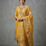 Embroidered Border Highlight Silk Salwar Set