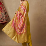 Embroidered Straight Cut Salwar Suit - Golden Yellow