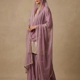 Teal Silk Embroidered Straight Cut Suit With Mandarin Collar