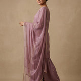 Teal Silk Embroidered Straight Cut Suit With Mandarin Collar