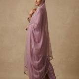 Teal Silk Embroidered Straight Cut Suit With Mandarin Collar