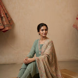 Embroidered Straight Cut Salwar Suit - Sage Green