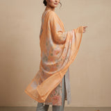 Multicolor Georgette Printed Straight Cut Suit With Floral Dupatta