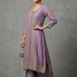 Embroidered Jaal Silk Blend Anarkali Set