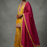 Embroidered Border Highlight Silk Blend Salwar Set
