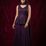 Sequin Embellished Peplum Set