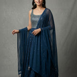 Embroidered Jaal Georgette Anarkali Set