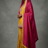 Embroidered Border Highlight Silk Blend Salwar Set
