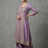 Embroidered Jaal Silk Blend Anarkali Set