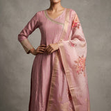 Embroidered Border Highlight Silk Salwar Set