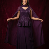 Sequin Embellished Peplum Set