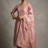 Embroidered Border Highlight Silk Salwar Set