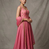Embroidered Butti Georgette Anarkali Set