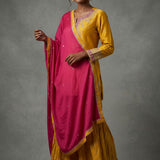 Embroidered Border Highlight Silk Blend Salwar Set