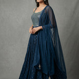 Embroidered Jaal Georgette Anarkali Set