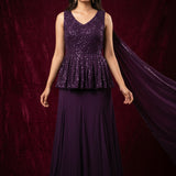Sequin Embellished Peplum Set