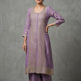 Embroidered Jaal Silk Blend Anarkali Set