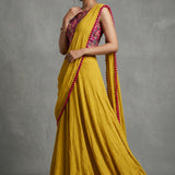 Embroidered Floral Drape Saree Set