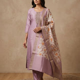 Lavender Dream Salwar Suit With Floral Woven Dupatta