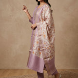 Lavender Dream Salwar Suit With Floral Woven Dupatta