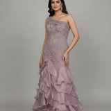 Burgundy Sequin Embroidered Lehenga Set With Sheer Cape Shrug