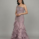 Burgundy Sequin Embroidered Lehenga Set With Sheer Cape Shrug