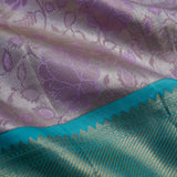 Pale Purple Kanjivaram Silk Saree With Floral Meenakari Weaving