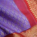 Medium Purple Kanjivaram Silk Saree With Floral Buttis Weaving