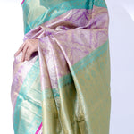 Mauve Purple Kanjivaram Silk Saree With Floral Ogival Weaving