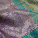 Mauve Purple Kanjivaram Silk Saree With Floral Ogival Weaving